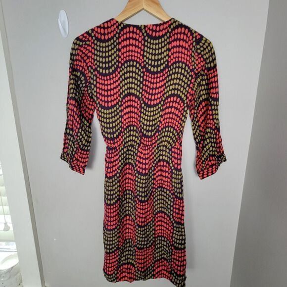 Boden Geometric Dot Wrap Dress Silk Blend 2 XS - Picture 4 of 9